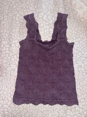 Free People Love Letter Knit Tank Top in Plum